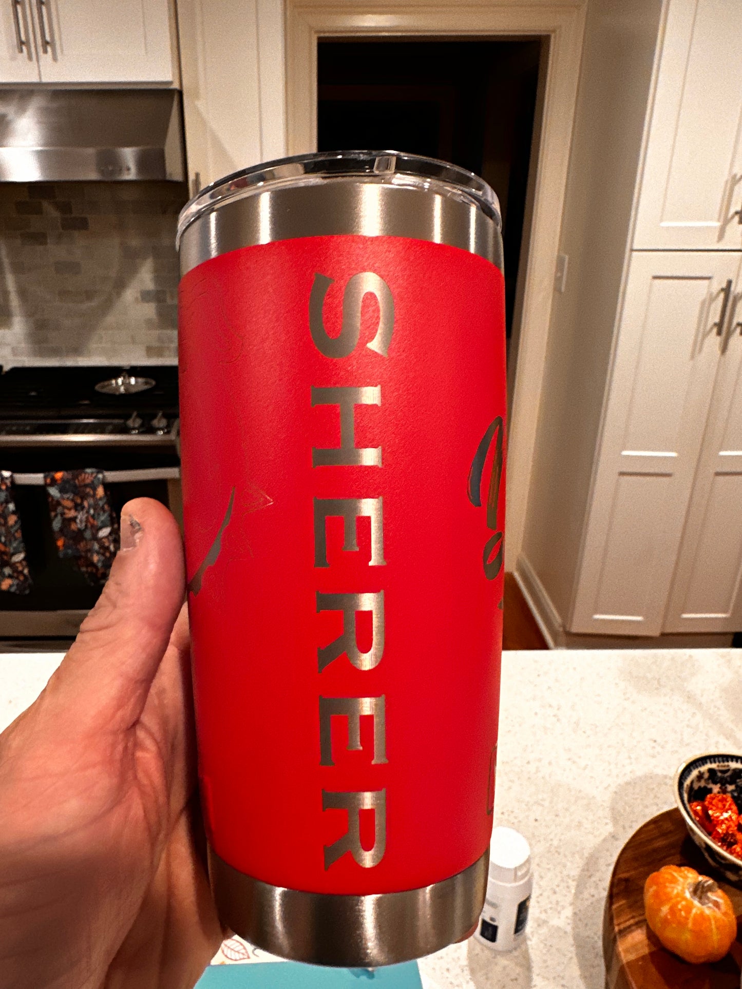 Personalized/customized laser engraving on tumblers & glassware