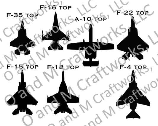 Digital military aircraft jpg files for laser engraving