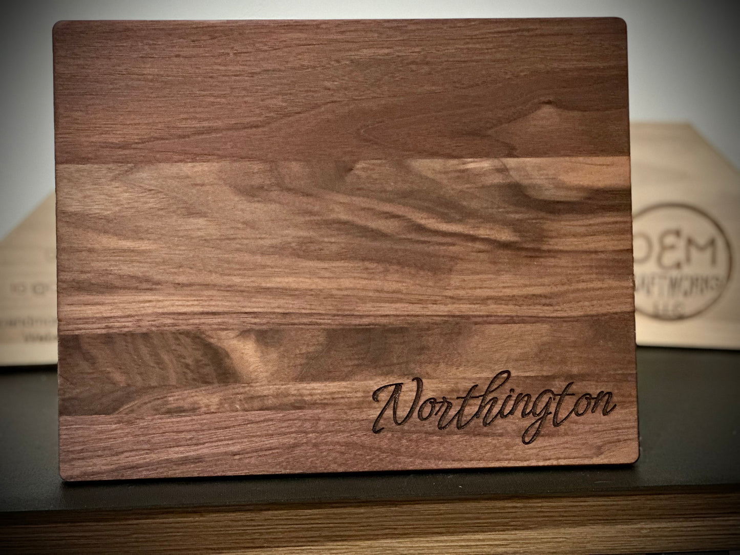 Customized/engraved (11in x 14in) walnut hardwood cutting board