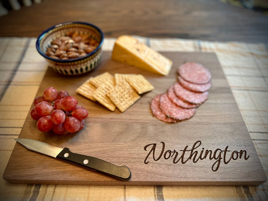 Customized/engraved (11in x 14in) walnut hardwood cutting board