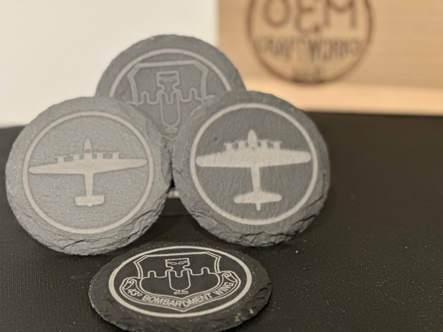 Digital images created for laser engraving products at OandM Craftworks