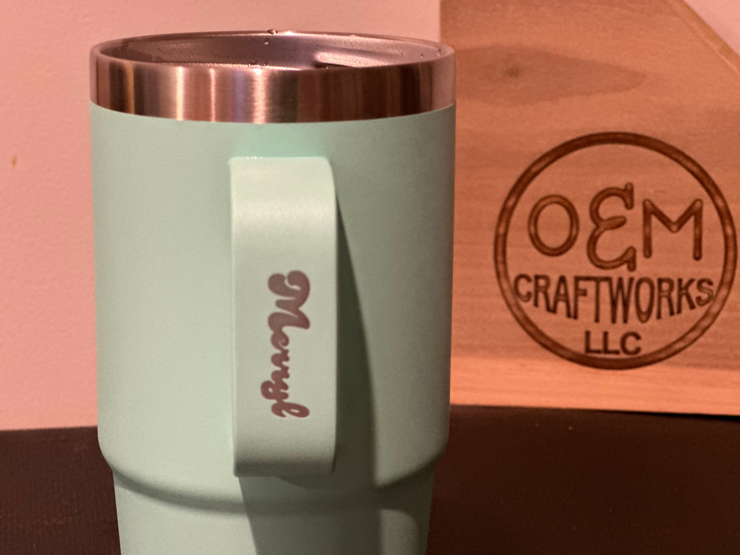 Personalized/customized laser engraving on tumblers & glassware