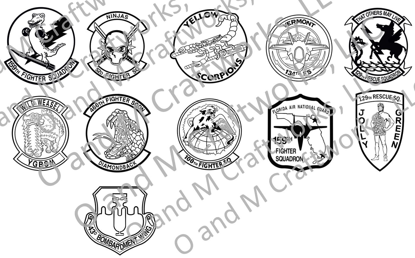 Digital military patches and badges jpg for laser engraving